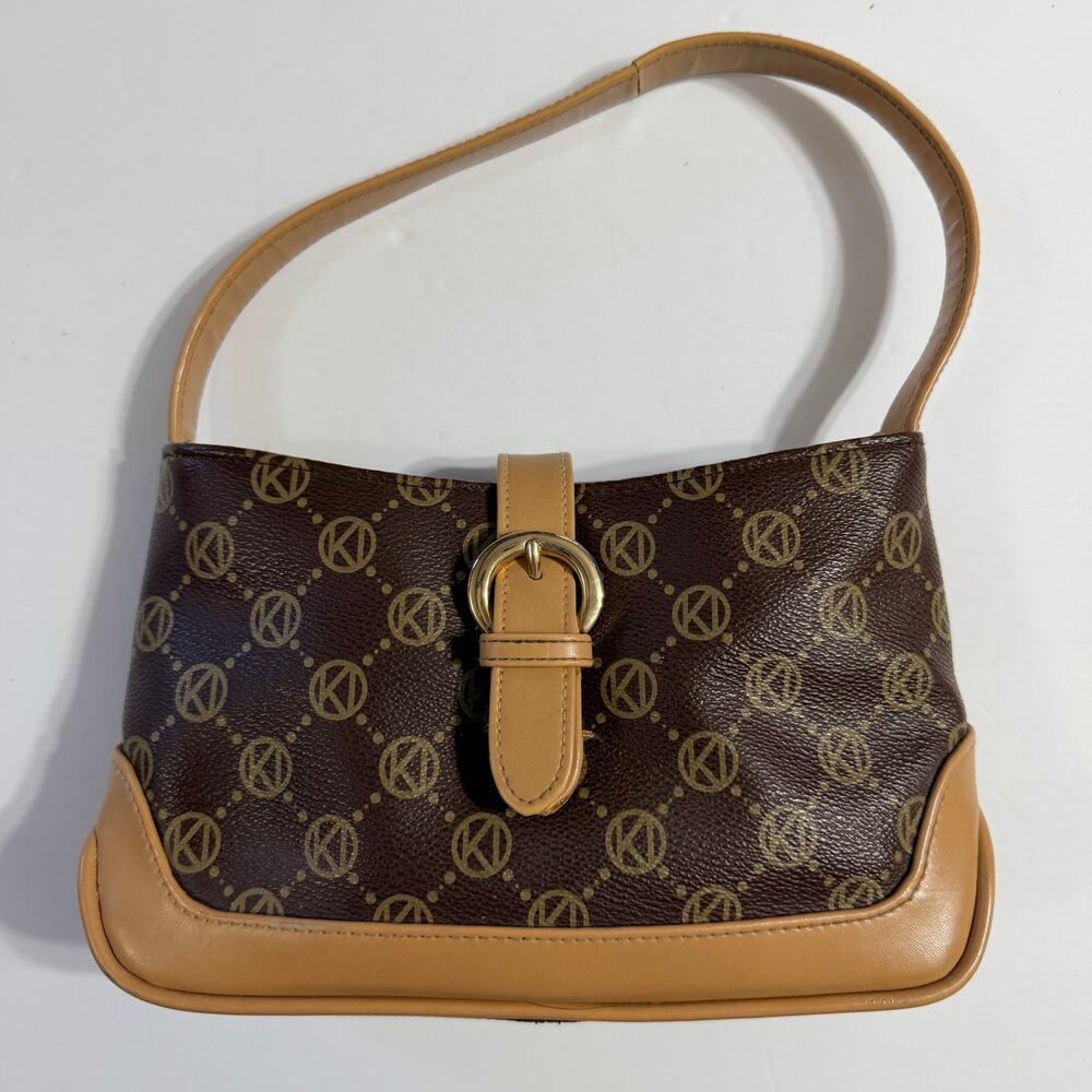 Y2K Kathy Ireland Womens Handbag Shoulder Bag Purse Brown Tan Retro